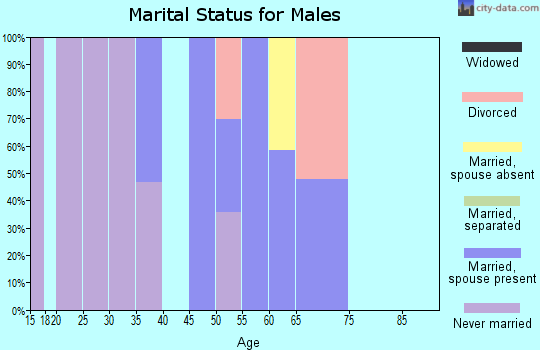 Zip code 21779 marital status for males
