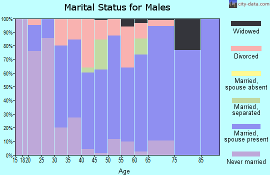 Zip code 21782 marital status for males