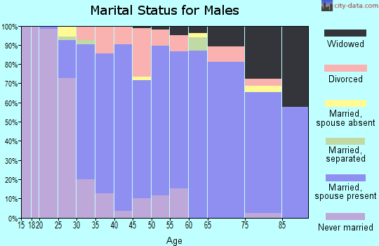 Zip code 21783 marital status for males