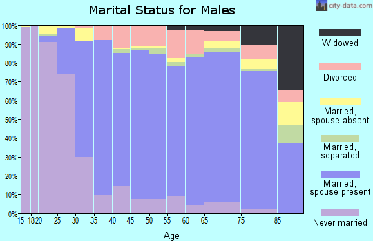 Zip code 21784 marital status for males