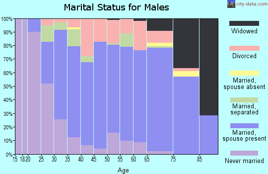 Zip code 21795 marital status for males