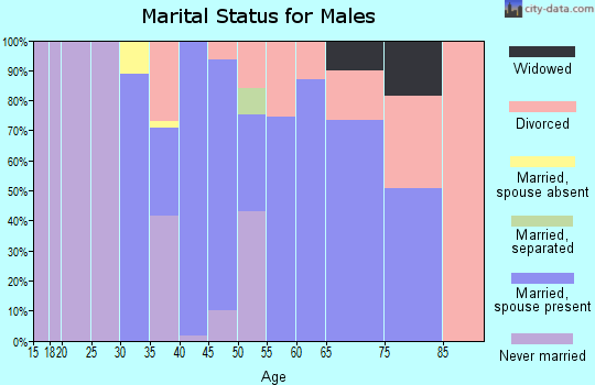 Zip code 21837 marital status for males