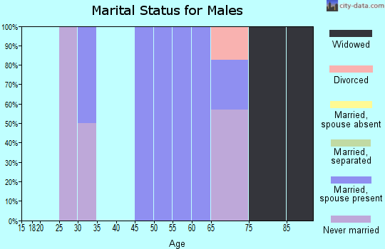 Zip code 21865 marital status for males
