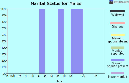 Zip code 21866 marital status for males