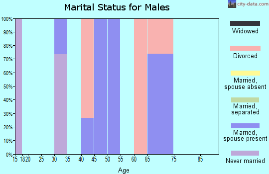 Zip code 21872 marital status for males