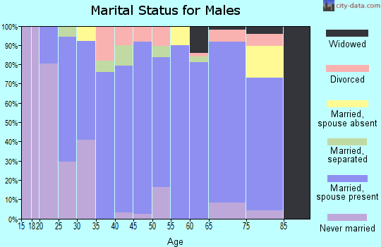 Zip code 21874 marital status for males