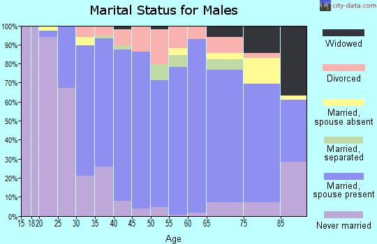 Zip code 21911 marital status for males