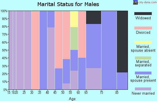 Zip code 21914 marital status for males