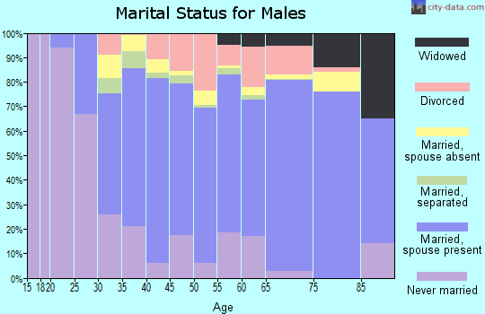 Zip code 22485 marital status for males