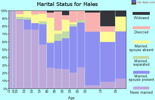 Zip code 22572 marital status for males