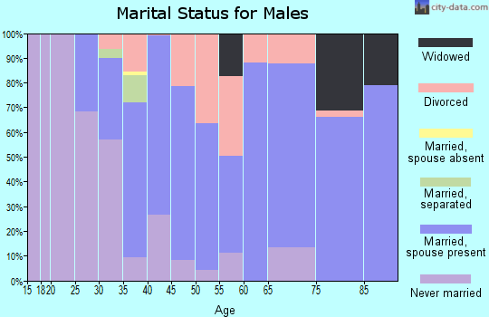 Zip code 22645 marital status for males