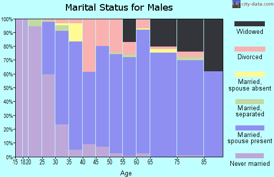 Zip code 22655 marital status for males