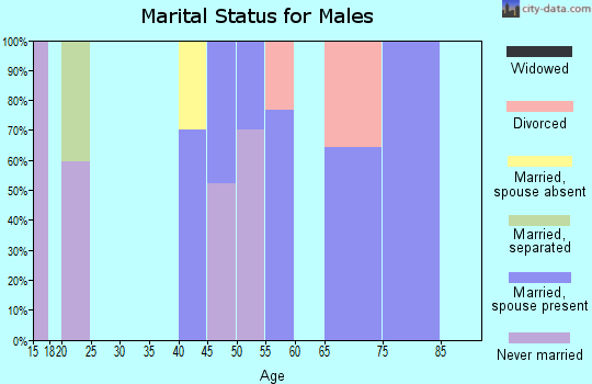 Zip code 22718 marital status for males