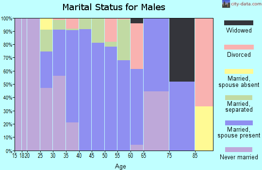 Zip code 22734 marital status for males