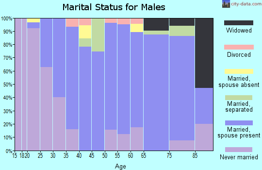 Zip code 22812 marital status for males