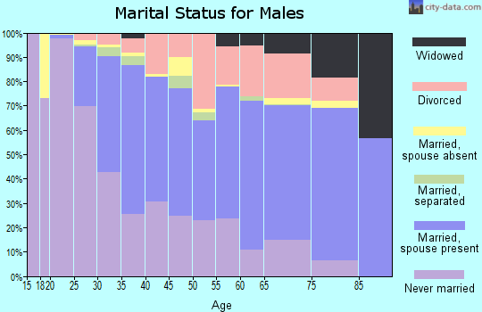 Zip code 22902 marital status for males