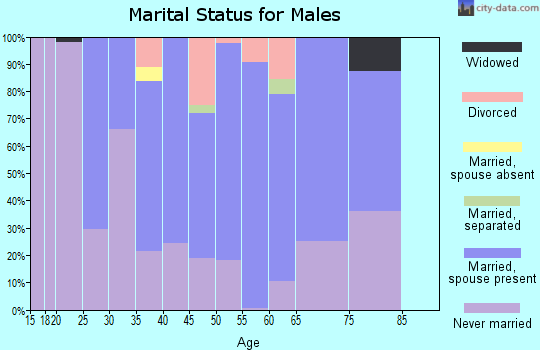 Zip code 22932 marital status for males