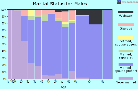 Zip code 23059 marital status for males