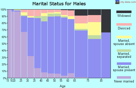 Zip code 23233 marital status for males