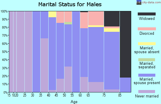 Zip code 23417 marital status for males