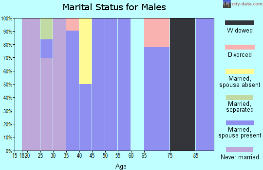 Zip code 23651 marital status for males