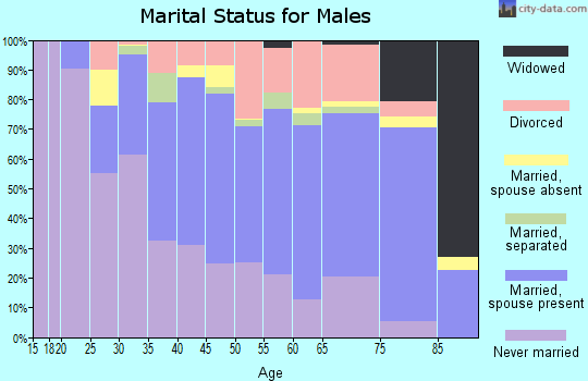 Zip code 23661 marital status for males