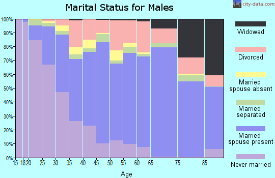 Zip code 23666 marital status for males