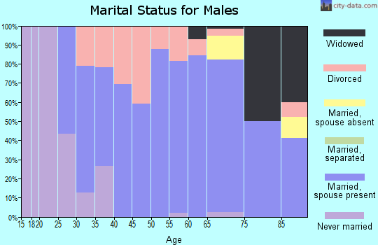 Zip code 25053 marital status for males