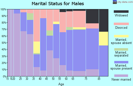 Zip code 25064 marital status for males
