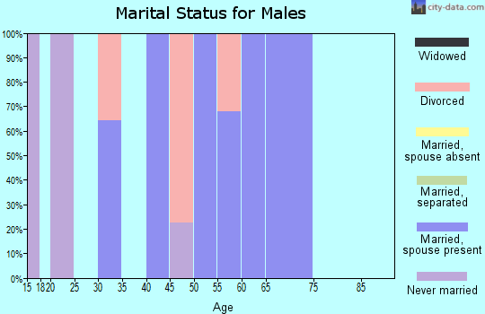 Zip code 25114 marital status for males