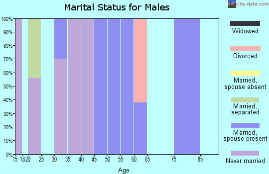 Zip code 25692 marital status for males