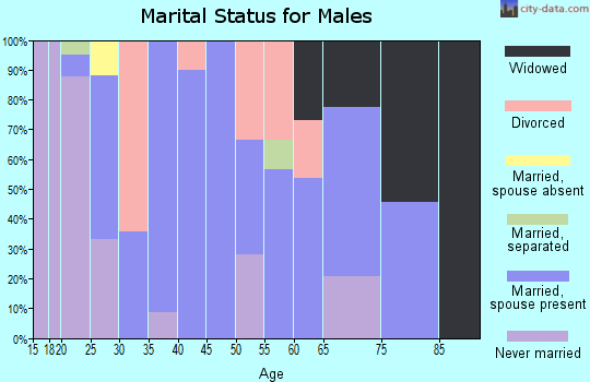 Zip code 25921 marital status for males