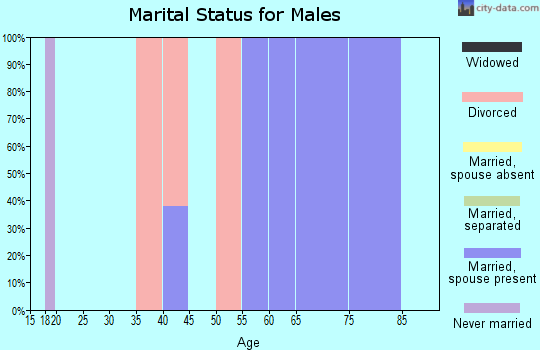 Zip code 25922 marital status for males