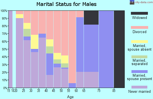 Zip code 26273 marital status for males