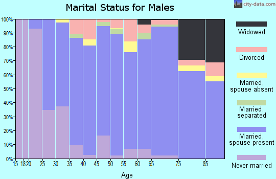 Zip code 27006 marital status for males