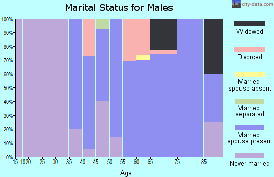Zip code 27016 marital status for males
