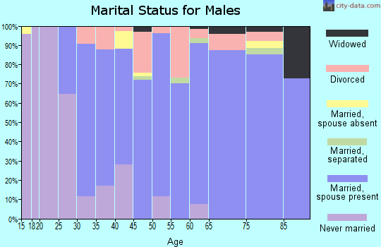 Zip code 27023 marital status for males