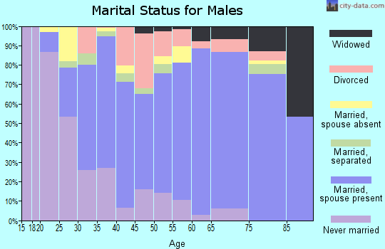 Zip code 27048 marital status for males