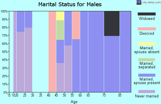 Zip code 27054 marital status for males