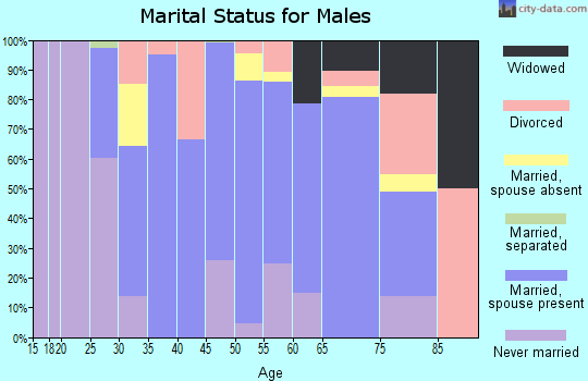 Zip code 27209 marital status for males