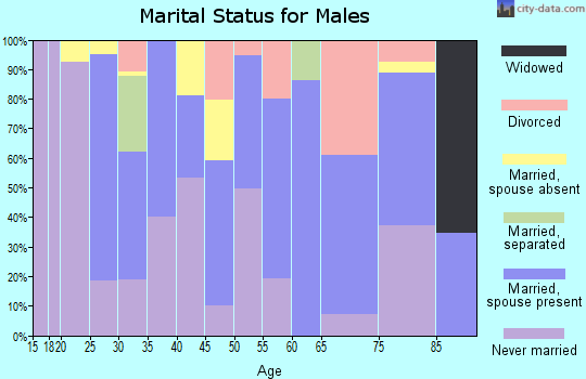 Zip code 27229 marital status for males