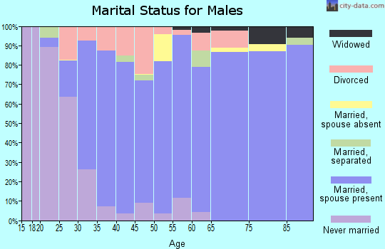 Zip code 27244 marital status for males