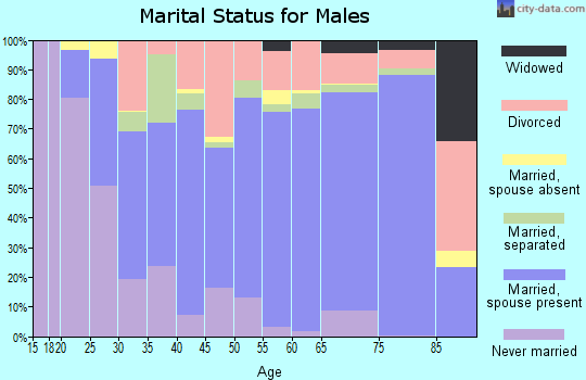 Zip code 27263 marital status for males