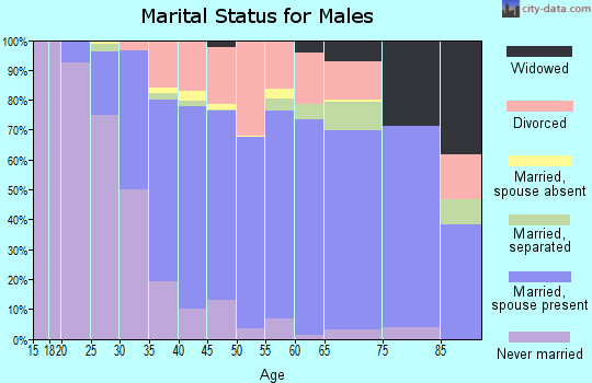 Zip code 27278 marital status for males