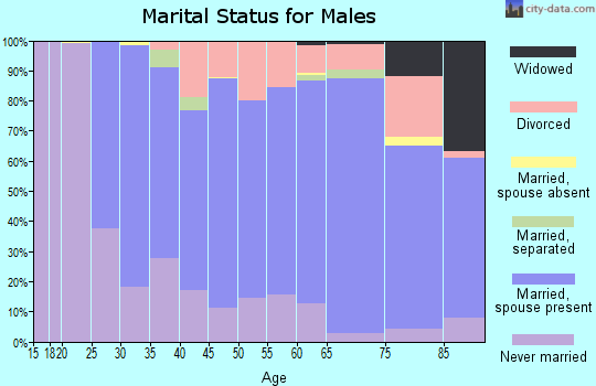 Zip code 27312 marital status for males