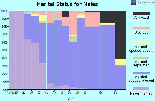 Zip code 27316 marital status for males