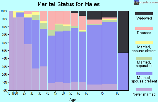 Zip code 27320 marital status for males