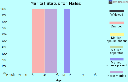 Zip code 27342 marital status for males