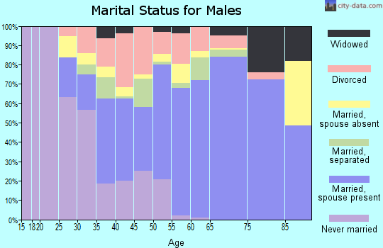 Zip code 27371 marital status for males