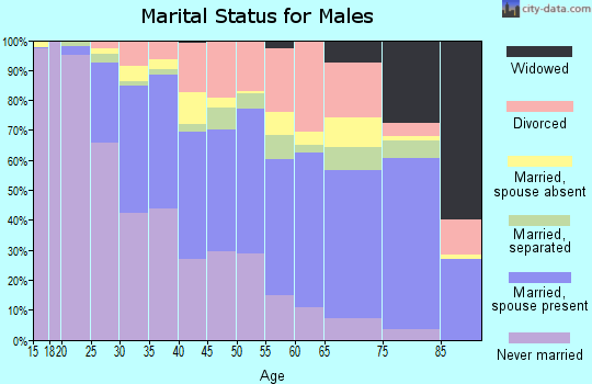 Zip code 27405 marital status for males